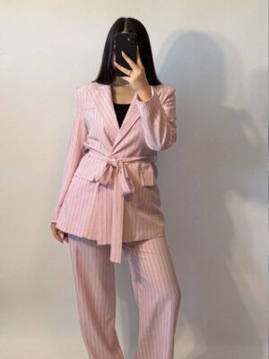Coordinato gessato rosa